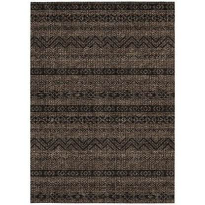 10' X 14' Chocolate And Brown Southwestern Washable Indoor Outdoor Area Rug