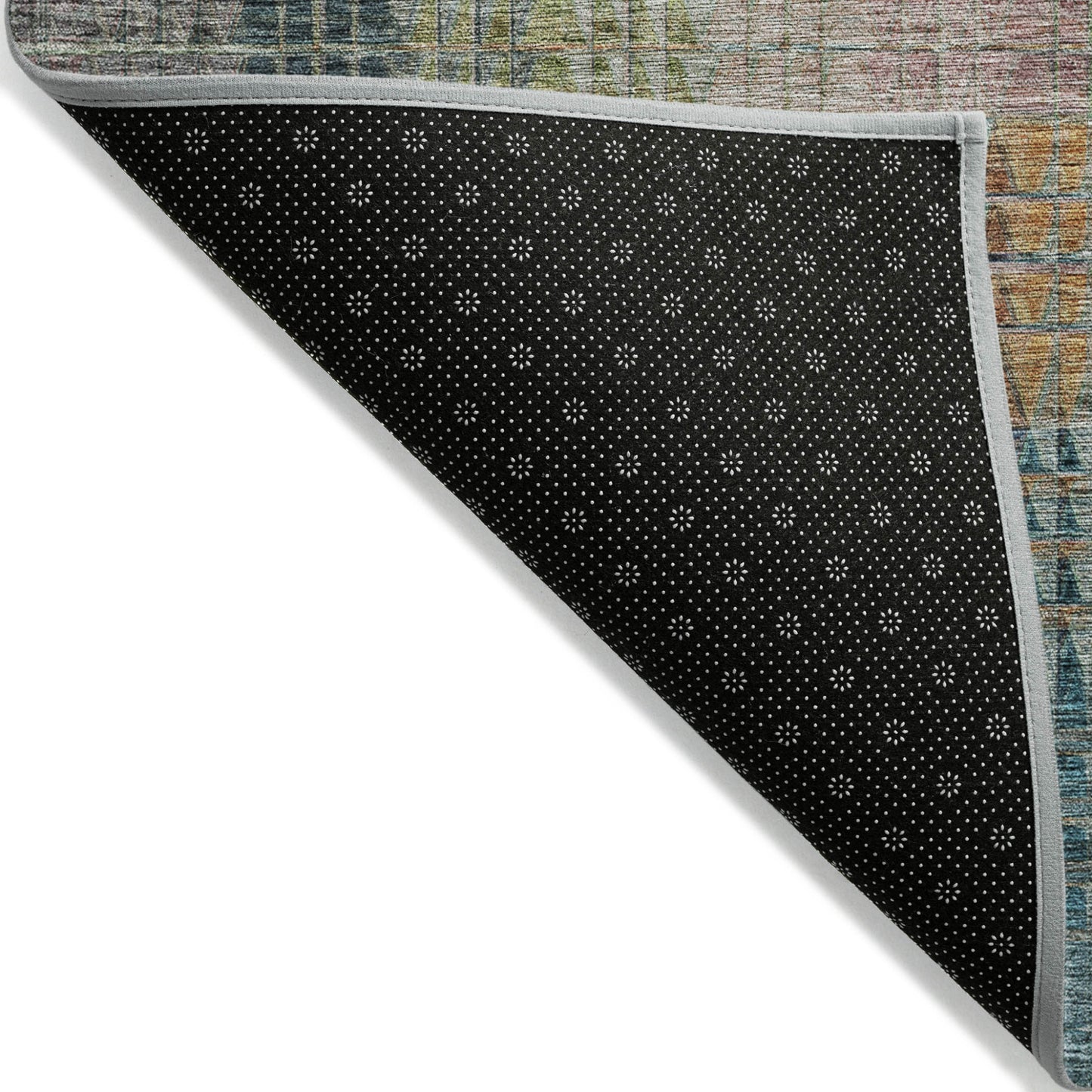 10' X 14' Green Gold And Teal Blue Abstract Washable Indoor Outdoor Area Rug