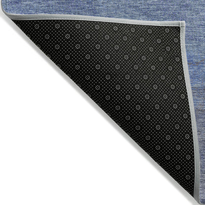 3' X 5' Blue Teal Blue And Sky Blue Abstract Washable Indoor Outdoor Area Rug