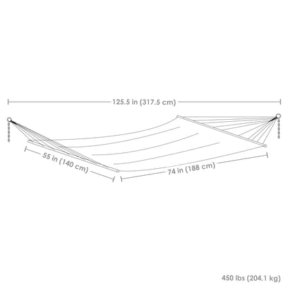 Light Blue And Dark Blue Striped Double Hammock