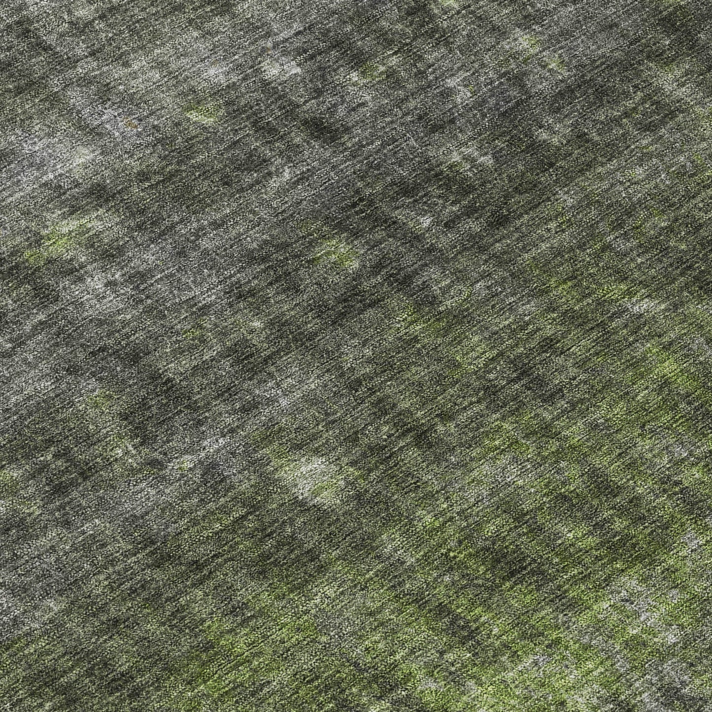 10' X 14' Olive Green And Gray Striped Washable Indoor Outdoor Area Rug