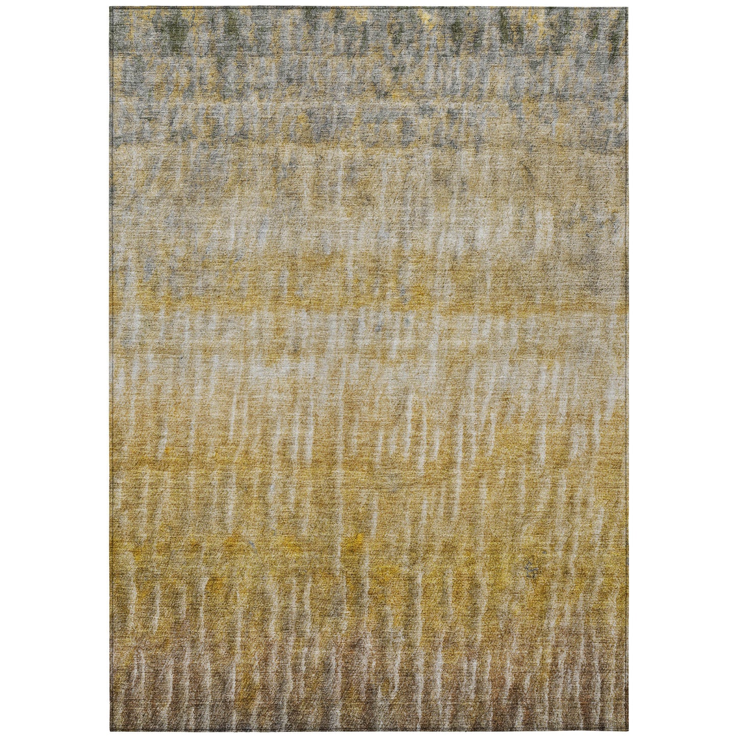 3' X 5' Gold Beige And Gray Abstract Washable Indoor Outdoor Area Rug