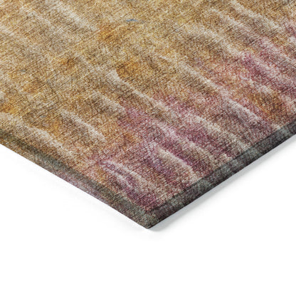 10' X 14' Orange Blue And Beige Abstract Washable Indoor Outdoor Area Rug