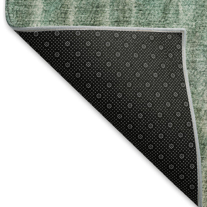 3' X 5' Teal Blue And Beige Abstract Washable Indoor Outdoor Area Rug