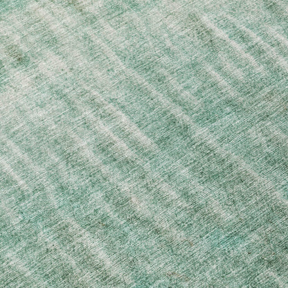 10' X 14' Teal Blue And Beige Abstract Washable Indoor Outdoor Area Rug
