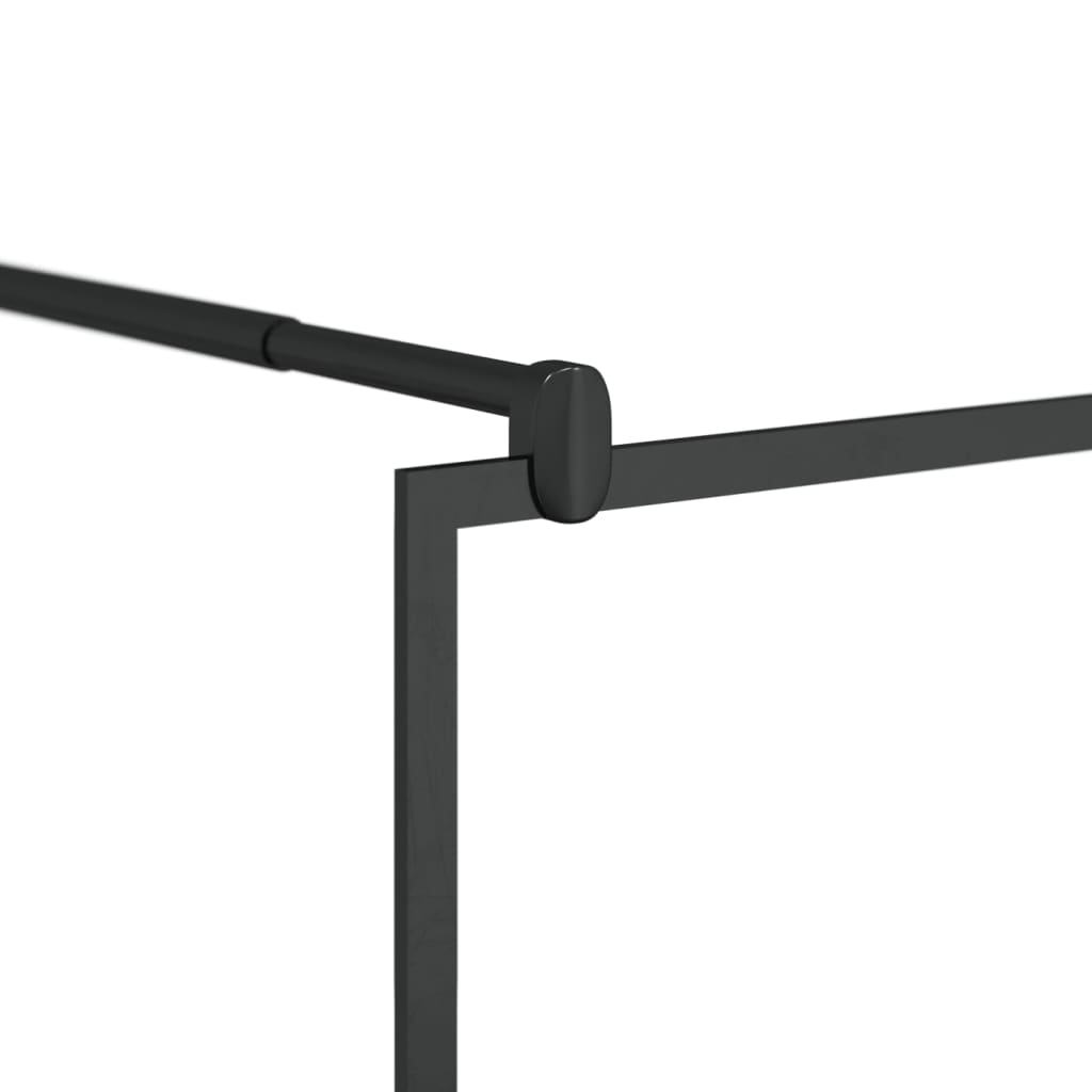 vidaXL Walk-in Shower Wall with Shelf Black 31.5"x76.8" ESG Glass&Aluminum