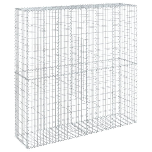 vidaXL Gabion Basket with Cover 39.4"x19.7"x39.4" Galvanized Iron