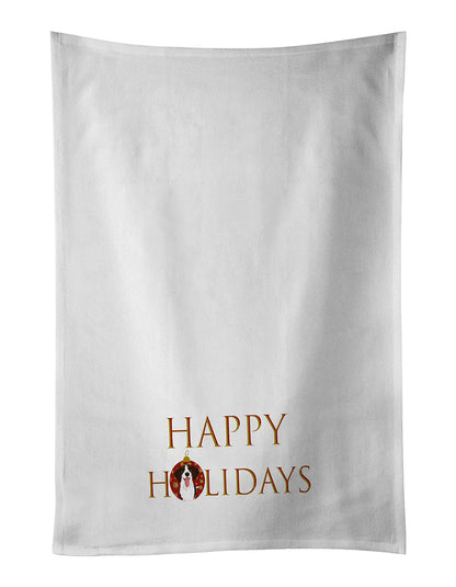 Beagle Tricolor Red Ticked #3 Happy Holidays Kitchen Towel Set of 2