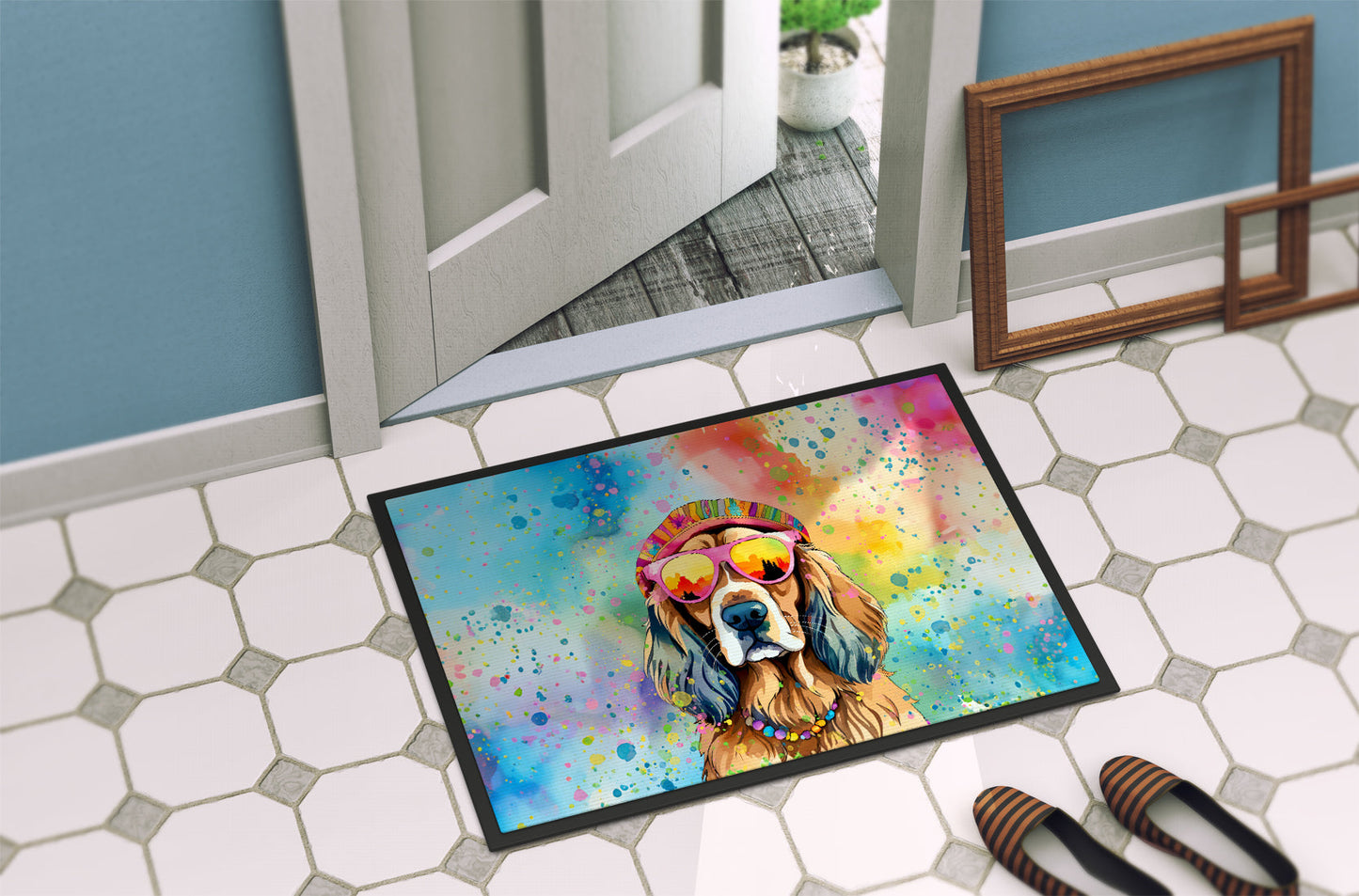 Cocker Spaniel Hippie Dawg Doormat