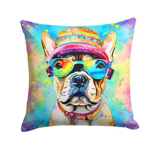 French Bulldog Hippie Dawg Throw Pillow