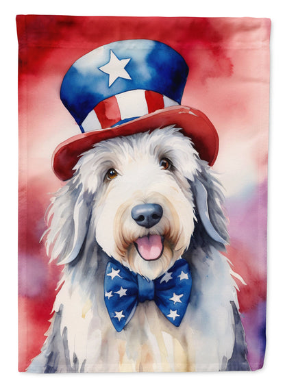 Old English Sheepdog Patriotic American Garden Flag