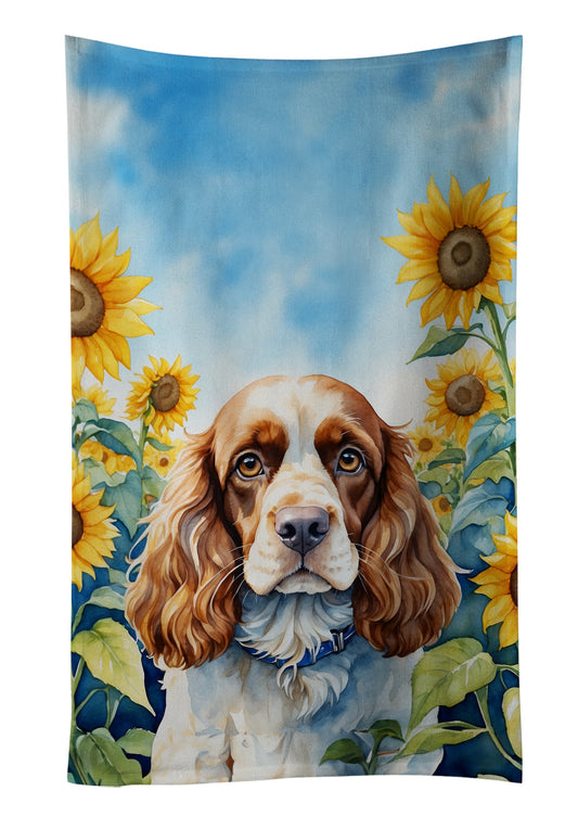 Cocker Spaniel in Sunflowers Kitchen Towel