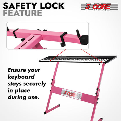 5 Core Keyboard Stand Z Style Height Adjustable Sturdy Piano Riser Lift Holder Stands