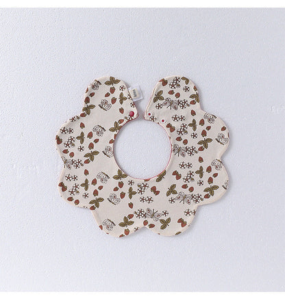 Adorable Simple Pattern Cotton Snap-on Flowers Shaped Bib